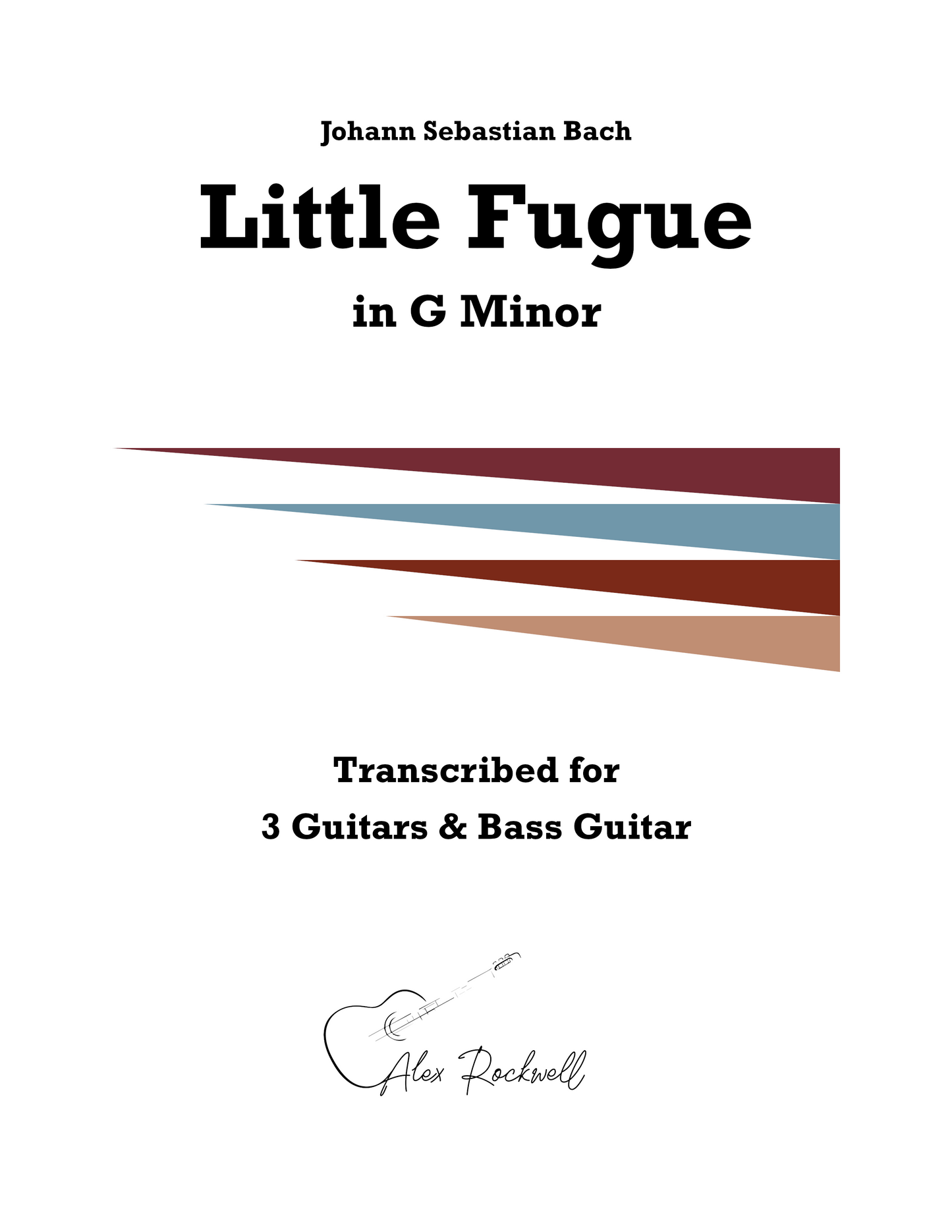 J.S. Bach: Little Fugue in G Minor, BWV 578 for 3 Guitars & Bass Guitar