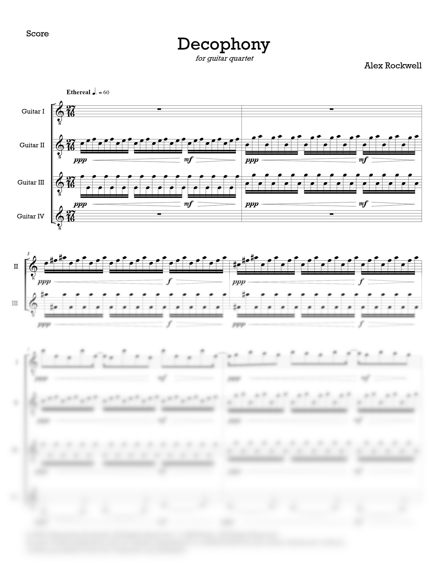 Decophony for guitar quartet