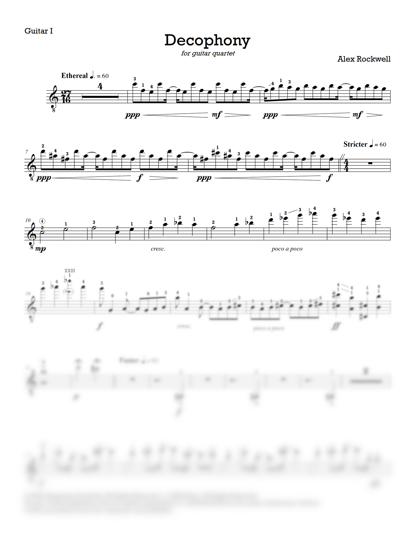 Decophony for guitar quartet