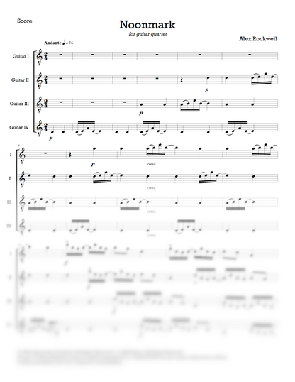 Noonmark for guitar quartet